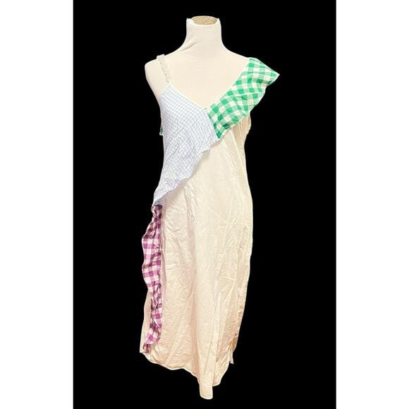 Marysia Resort Midi Dress •M/L• Cotton Chain Strap Gingham Ruffle $265 - Picture 1 of 10